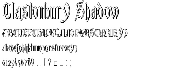 Glastonbury Shadow font